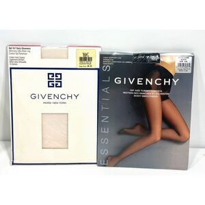 Givenchy Paris Control Top Pantyhose Body Gleamers BLUSH & Black Size B New